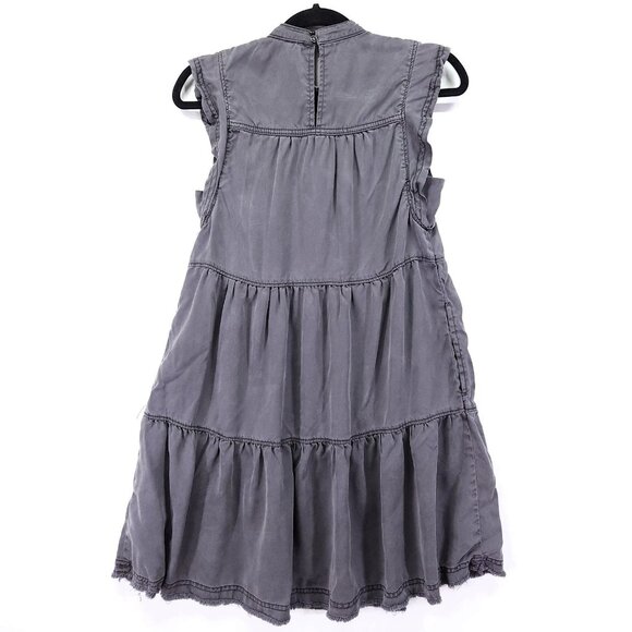 Anthropologie Jenee Mini Dress Size XS Petite Tiered Ruffle Sleeves with Pockets - Picture 3 of 14